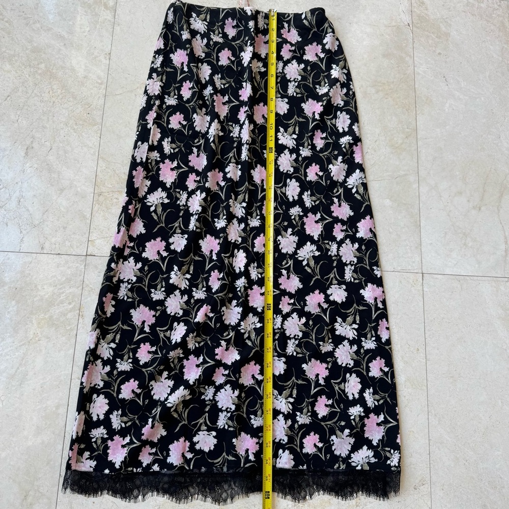 LoveShackFancy Castel Floral Black and Pink Maxi Skirt size XS - Picture 7 of 14